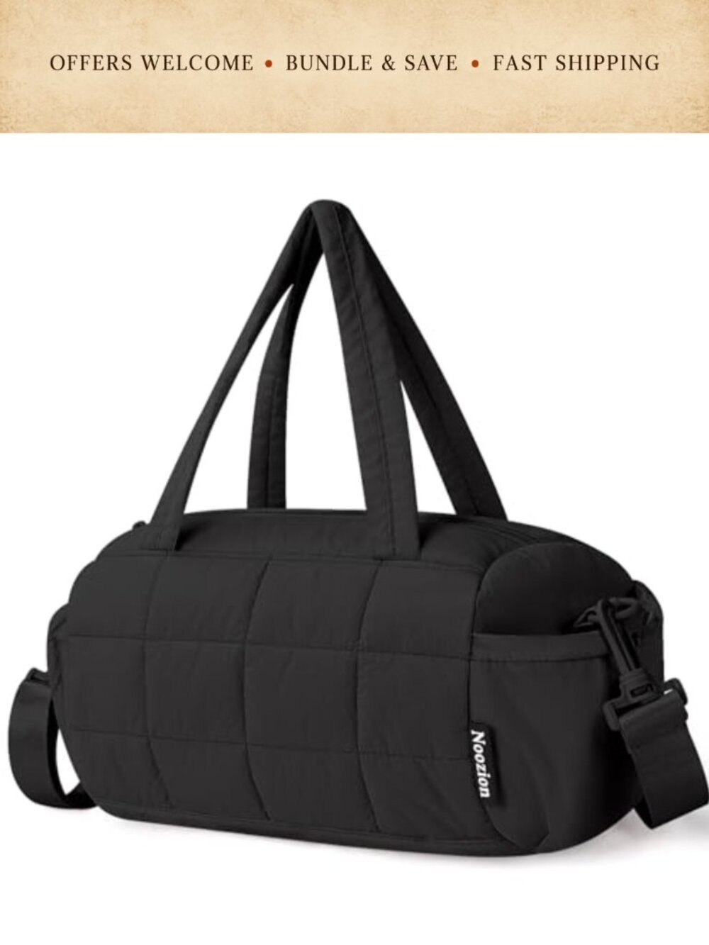 Quilted Mini Gym Bag Lightweight Duffle with Wet Pocket